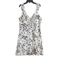 Patagonia Faux Wrap A Line Dress Floral Print Organic Cotton Sz 12 Cottagecore