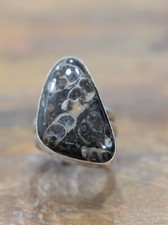 Ring Sterling Silver Ocean Jasper Irregular Shape Ring