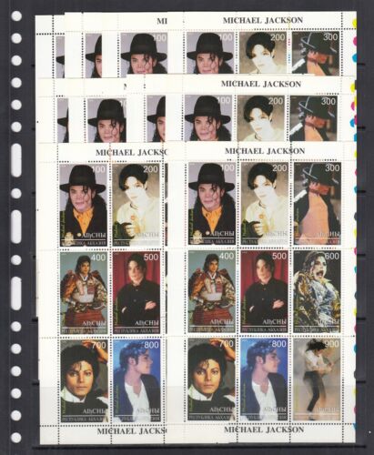 Michel Jackson Rock Pop music 1999 Abkhazia 9 v M/s perf Set X 10 Wholesale lot