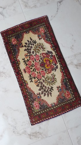 1900S Pure Royal Carpet Rug Handmade Floral and Roses Rug Antique Per.sian Rug - Picture 9 of 20
