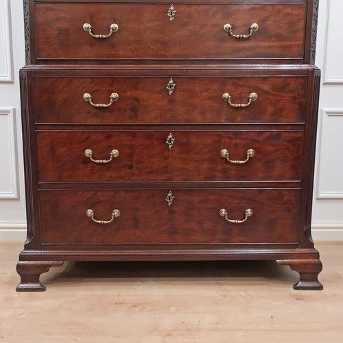 Antique Chest on Chest Chippendale Period Georgian Mahogany 8 Drawers Restored - Picture 9 of 17