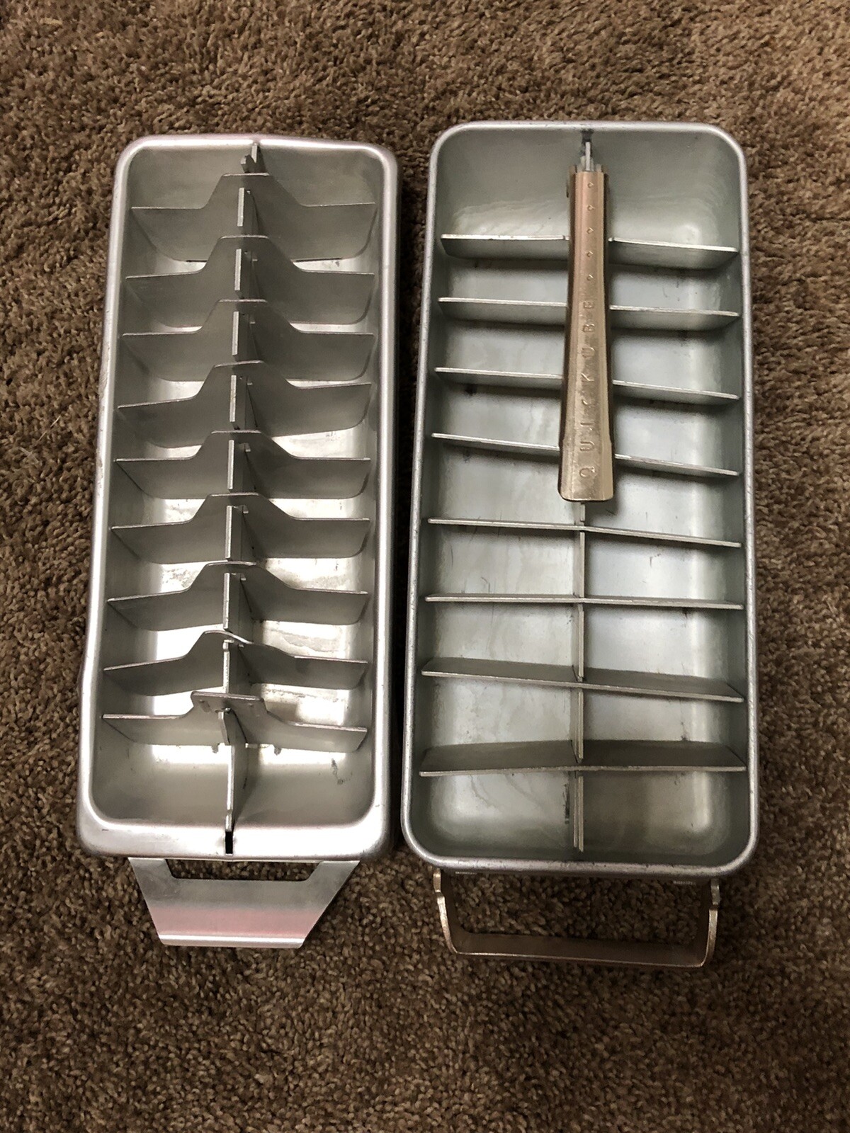 Vintage Metal Ice Trays Aluminum Cold Drinks Ice Cubes Kitchen 50s Photo  Prop Rhymeswithdaughter