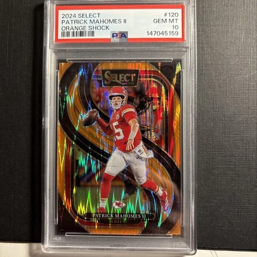 Patrick Mahomes 2024 Select Orange Shock 071/399 PSA 10 Gem Mint #120 Chiefs SP