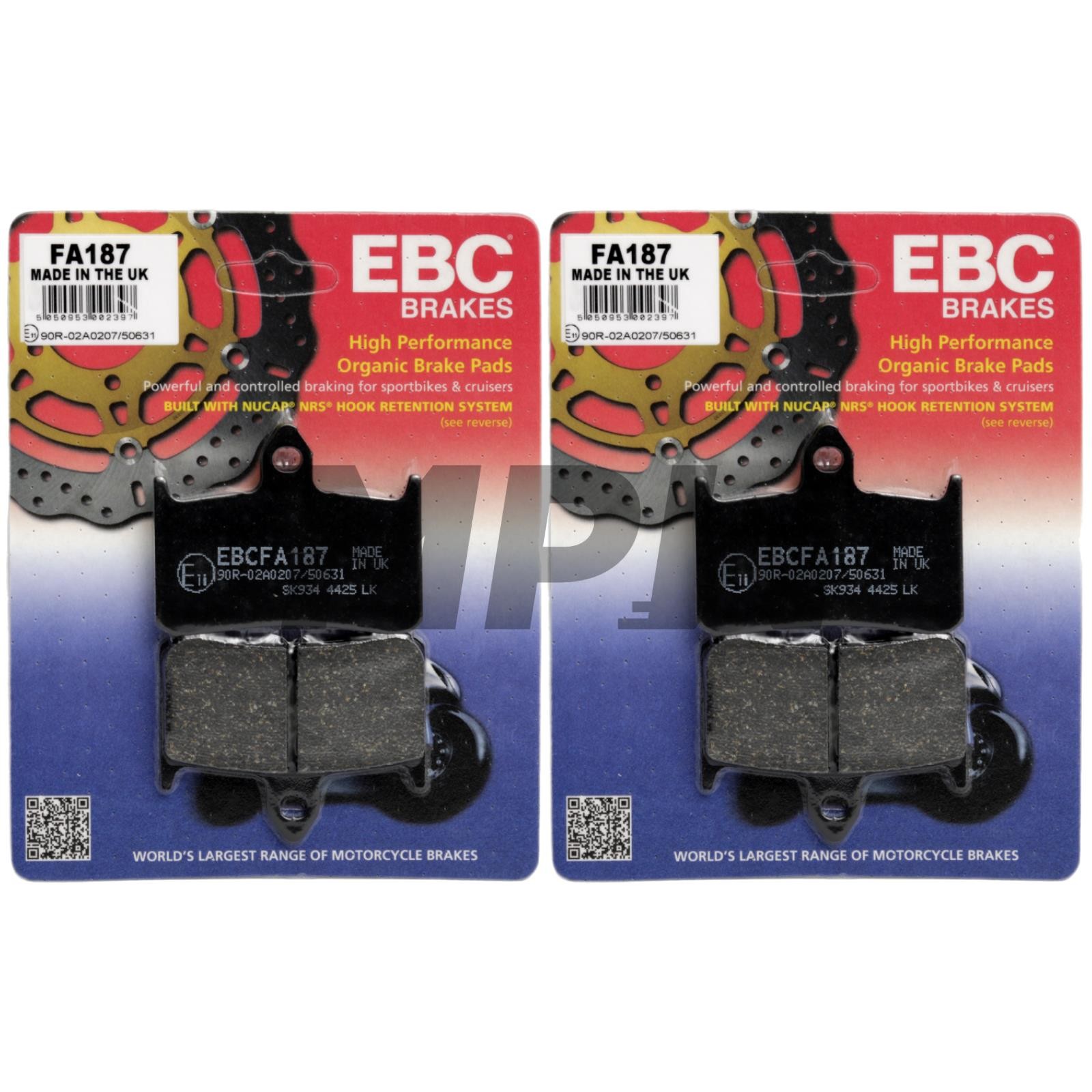 HONDA VFR 400 R NC30 1989-1992 EBC FA187 Organic Brake Pads Front L&R