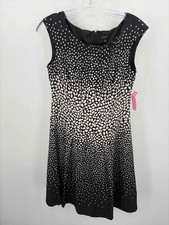 Pre-Owned Ann Taylor Black Size 2 Printed Shift Knee Length Sleeveless Dress