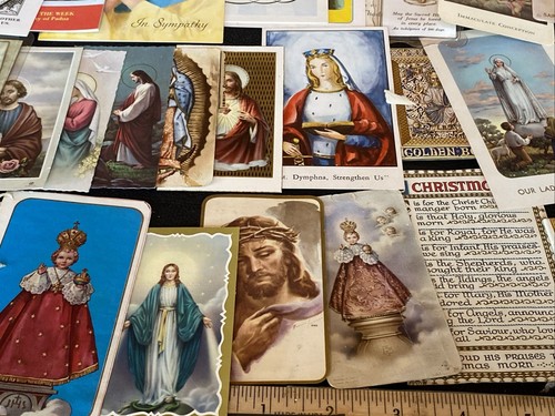 VTG LOT Holy Prayer Mass Card Jesus Mary Saints Child Infant Of Prague Catholic - Picture 11 of 24