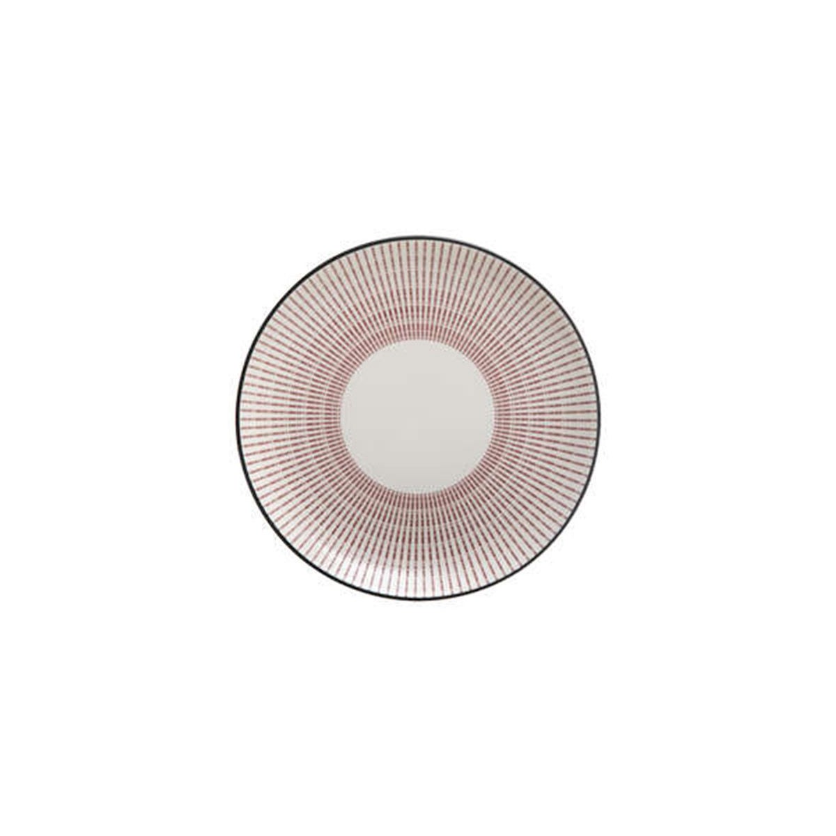 Service de table 18 pièces Lunis 27cm rouge en porcelaine durable