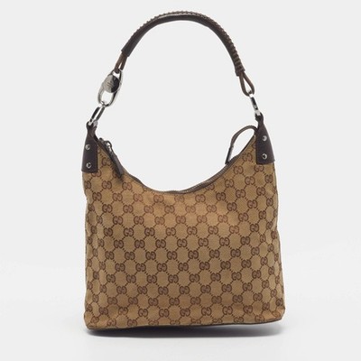 Gucci Hobo Beige Braun GG Canvas und Leder