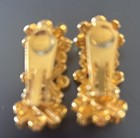 Vintage Gold Tone Beads And White Enamel X’s Clip Earrings  — photo 4