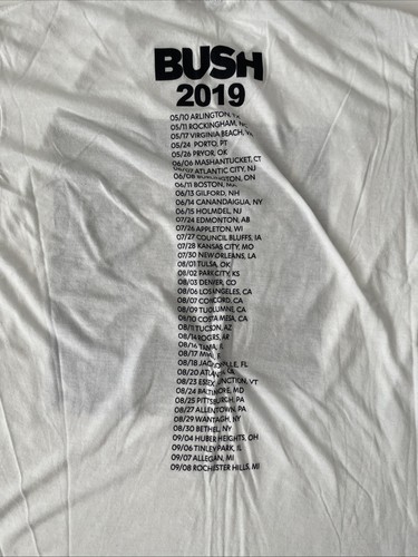 Bush Gavin Rossdale Band 2019 Tour White T-Shirt Men XL - Picture 6 of 6