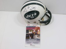 ABNER HAYNES SIGNED NEW YORK JETS Mini Helmet Dallas Texans UNT Mean Green JSA