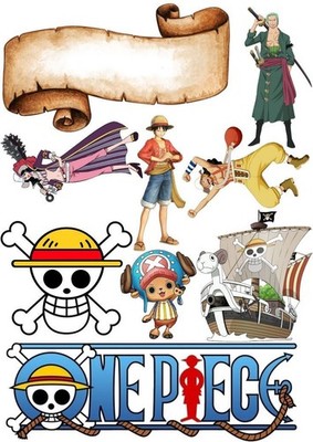 One Piece Manga Piraten Essbar Tortenaufleger Torte Geburstag Zuckermasse +NAME