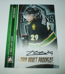 2013 ITG 2014 DRAFT PROSPECT GOLD VERSION LEON DRAISAITL AUTO ROOKIE CARD #A-LD1