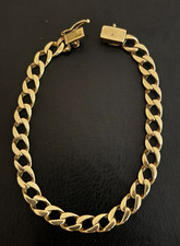 14k Solid Yellow Gold Thick Cuban Curb Bracelet 8 Inches, 6mm width, 19.4 grams