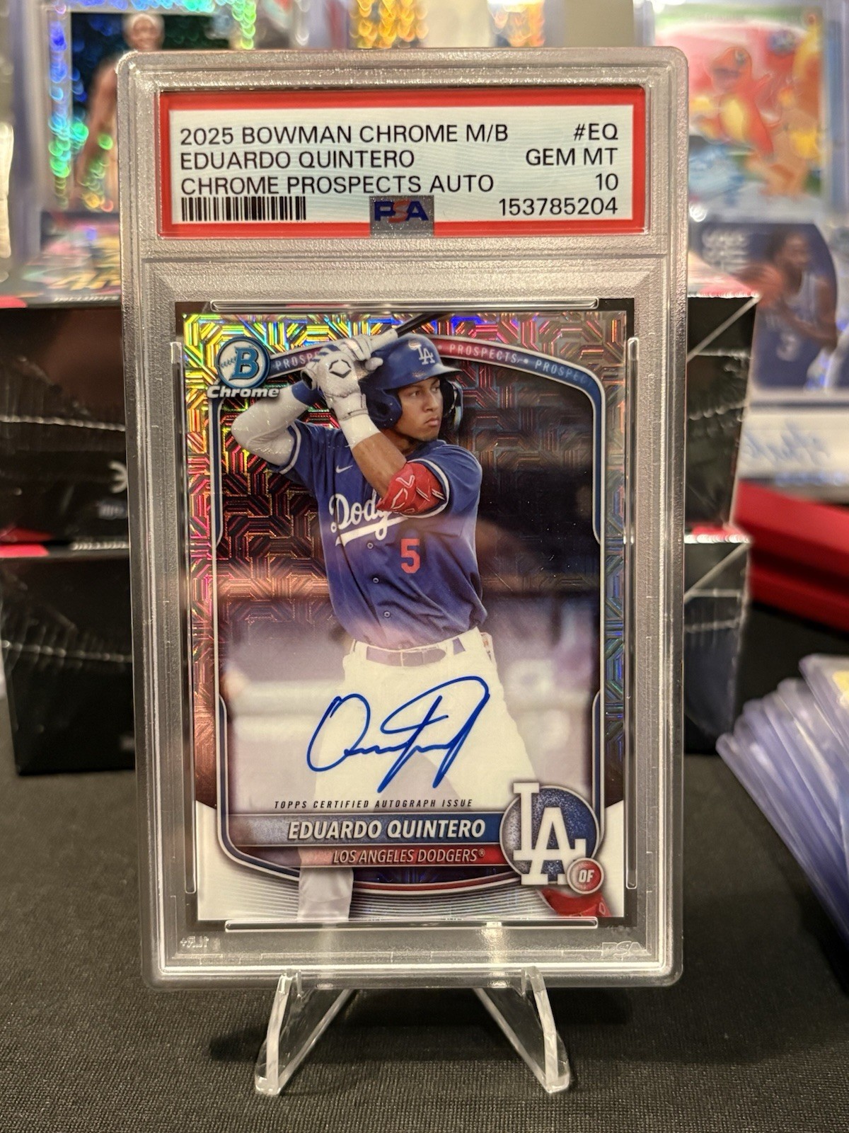 2025 Bowman Chrome Eduardo Quintero Mega Box Mojo Refractor Auto PSA 10 GEM
