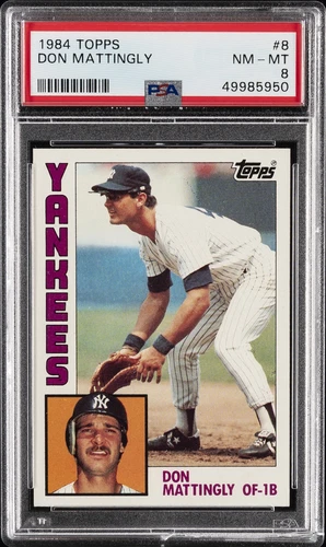 1984 TOPPS #8 DON MATTINGLY ROOKIE RC PSA 8