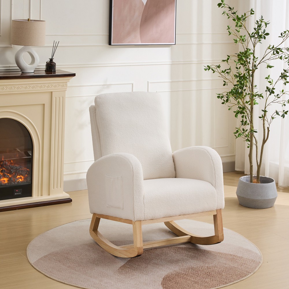 For Nursery Glider Chair With High Back And Side Pocket