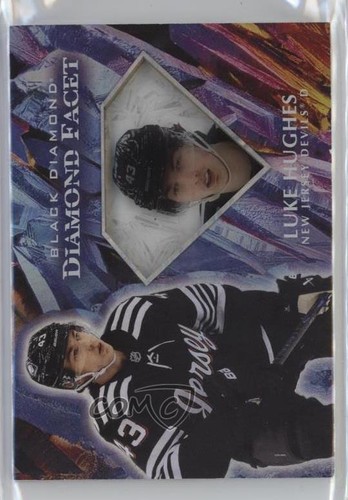 Luke Hughes #DF-LH 2023 Upper Deck Black Diamond Facet card