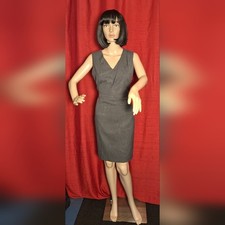Banana Republic Charcoal V-Neck Midi Dress / 8 Petite