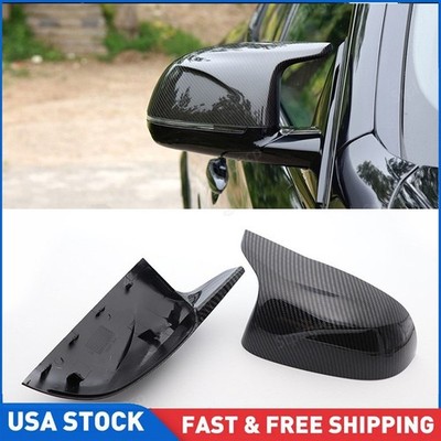Carbon Fiber Side Mirror Cover Caps For BMW X5 F15 X4 F26 X3 F25 28i 35i 2014-18