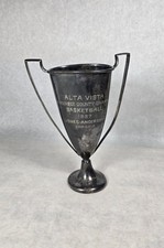 Antique 1927 Basketball Trophy Cup Alta Vista Kansas Wabunsee E.G.W. S 10" RARE
