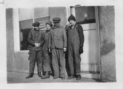Iten's Product Store US Flag 1910s Photo Men Uniforms Iten Biscuit Company