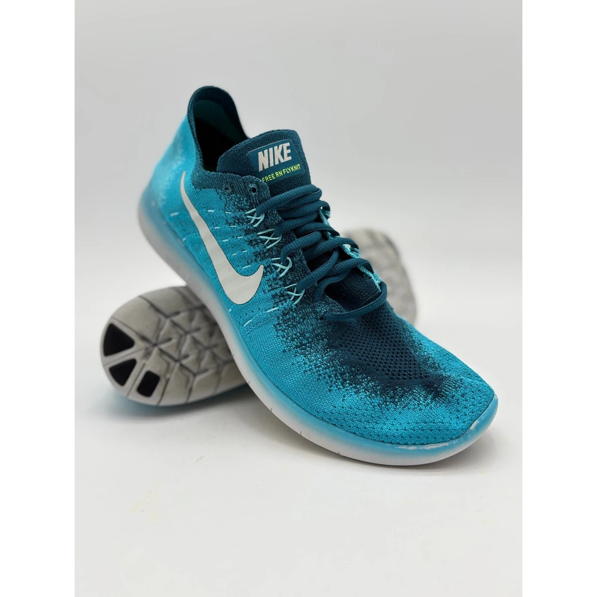 Nike Free RN Commuter 2017 Blue Lagoon Volt‎ Running Shoes Men\'s Size 9.5 Nike Free RN Flyknit 2017 Blue Lagoon for Sale  main image 4