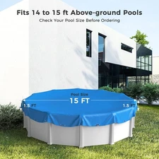 18ft Round Pool Cover Heavy Duty Swimming Pool Cover for 15ft Above Ground Pool