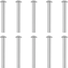 10 PCS Rivets for Spade Handle, 50x6mm Solid Rivet Tool Round Head Aluminum... 