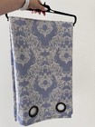 Set Of 2 Grommet Curtains 37/83 Blue & Light Gray Damask Pattern SL Home Fashion