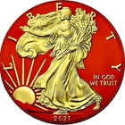 2021 Space Red/Gold 1 oz American Silver Eagle $1 Coin | Space Metals | 200 Made