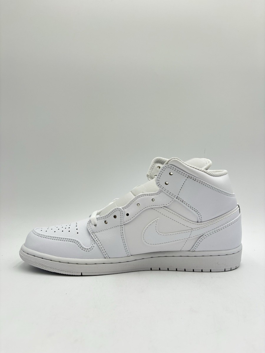 Nike Men's Air Jordan 1 Mid Size 11 Triple White |554724-136| | eBay