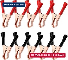 10 Pcs Heavy Duty Metal Insulated Alligator Clips 50A for Battery Testing