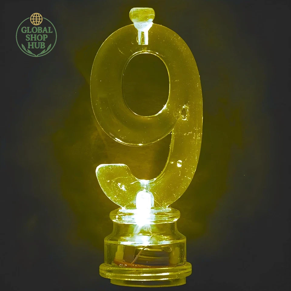 Candelabro intermitente de plástico verde número 9 con juego de velas de cumpleaños - 1 juego - Foto 4 de 4