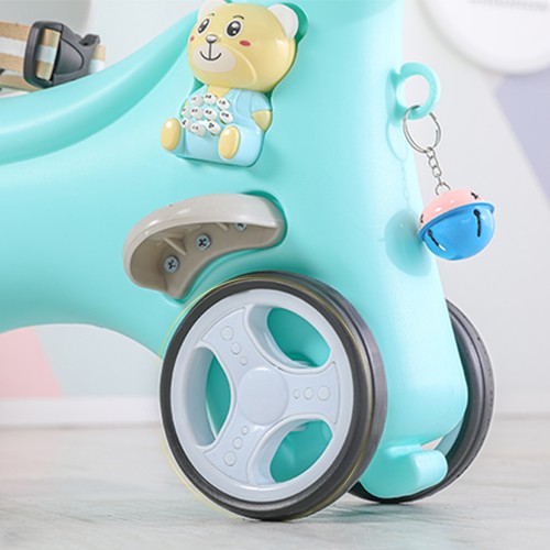 Rocking Horse for Toddlers, Balance Bike Ride On Toys with Push Handle Backrest - Picture 3 of 7