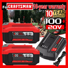 2PACK 20Volt For Craftsman V20 6.0Ah Li-ion Battery CMCB204 CMCB202 /Charger