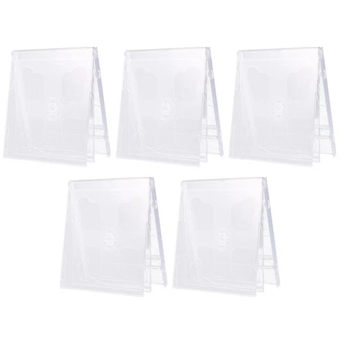 Lot de 5 boîtiers CD doubles avec plateau transparent assemblé, boîtiers DVD de