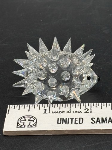 Swarovski Crystal Hedgehog Figurine Black Eyes and Nose Marked 2.25” - Picture 11 of 12
