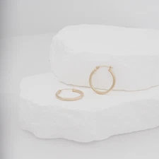 14K Solid Gold Twist Hoop Earrings Designer Rising Sun Hallmark Textured Finish