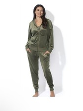 Felina Women  s Tracksuit green set Velour Hoodie /Jogger Soft Relaxed Ft size M