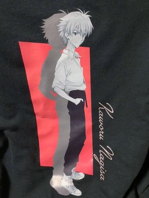 Evangelion Nagisa Kaworu Black Hoodie M-L Size Avail Collaboration