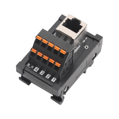 RJ45 8P8C DIN Rail Mount Ethernet Breakout Board 120ohm Terminating Resistor