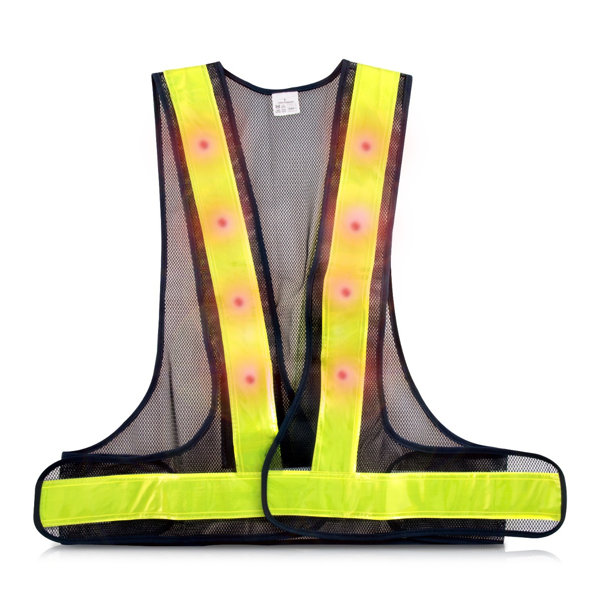LED Warnweste Reflektor Sicherheitsweste Security Weste 16 rote LED Lampen 2390₽