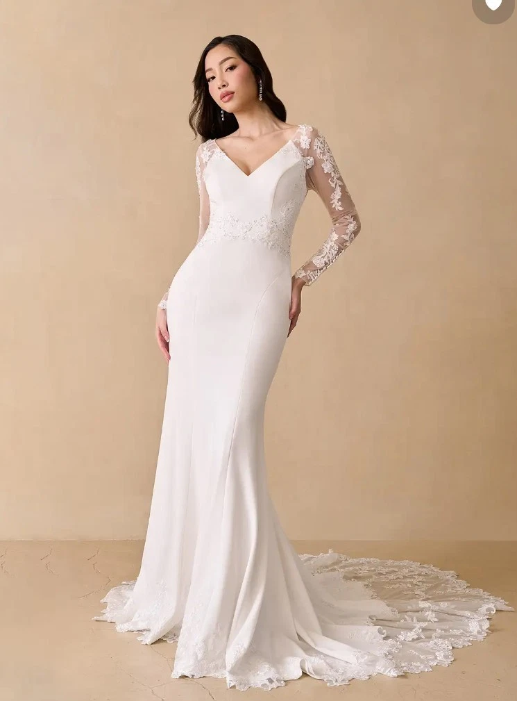 Lace Long Sleeve Mermaid & Trumpet Wedding Dresses for sale | eBay