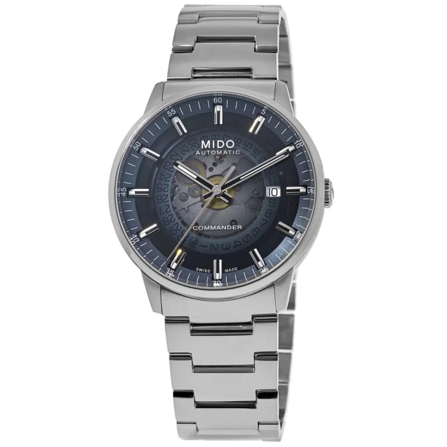 Nuevo reloj para hombre Mido Commander esfera azul degradada acero M021.407.11.411.01