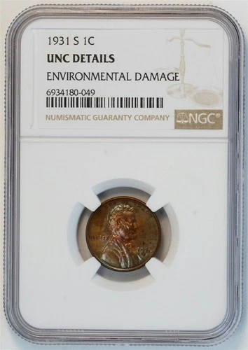 1931 S Lincoln Wheat Small Cent UNC DETAILS NGC 1C