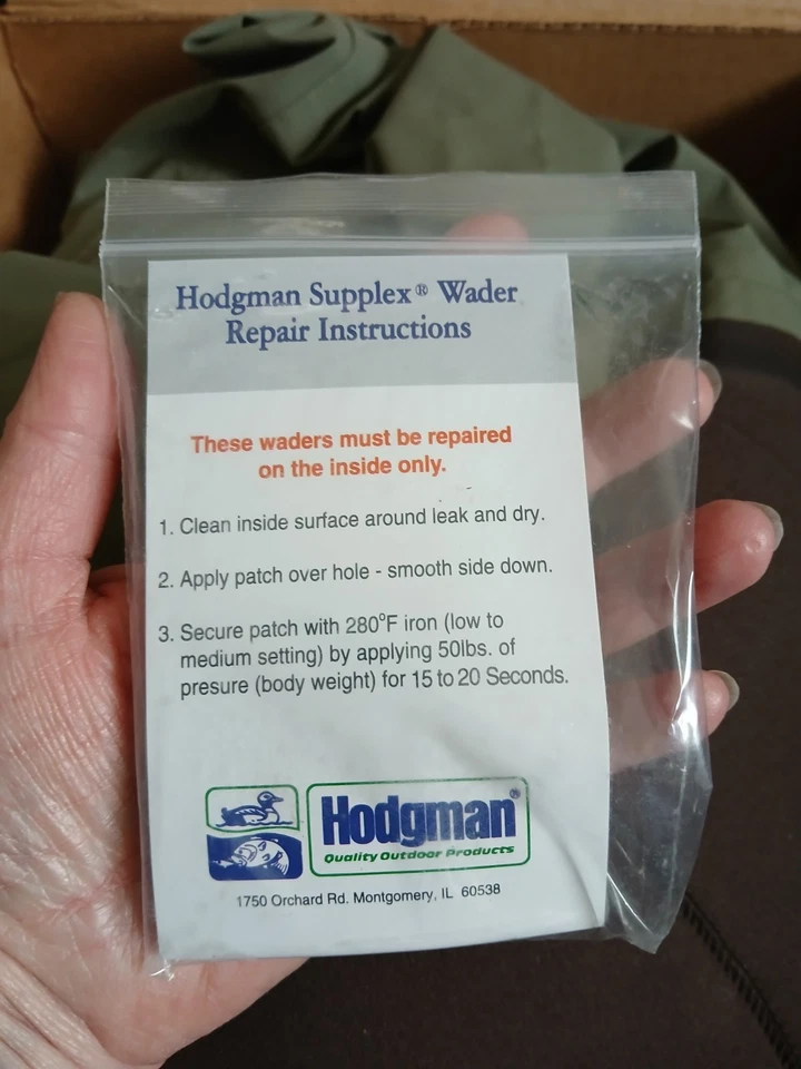 Hodgman Wadelite Breathable Waders M Horco-Tex IIX Supplex w Repair Kit Box READ - Image 4 of 4