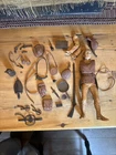 VINTAGE 1960s MARX TOY ACCESSORY LOT DANIEL BOONE JOHNNY WEST  FIGURE