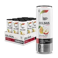 CELSIUS Sparkling Fuji Apple Pear, Functional Essential Energy Pack of 12