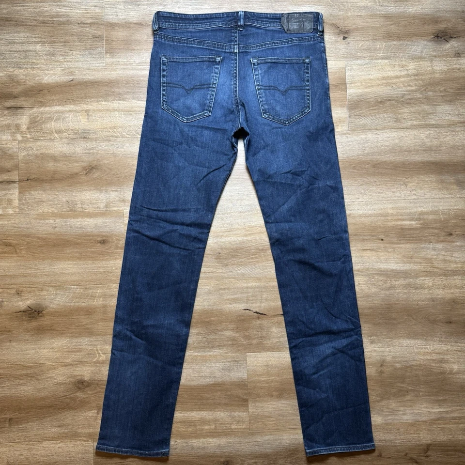 Diesel Jeans Men 32x34 Blue Buster Slim Tapered Leg Stretch Faded Modern 0607A - Image 3 of 4